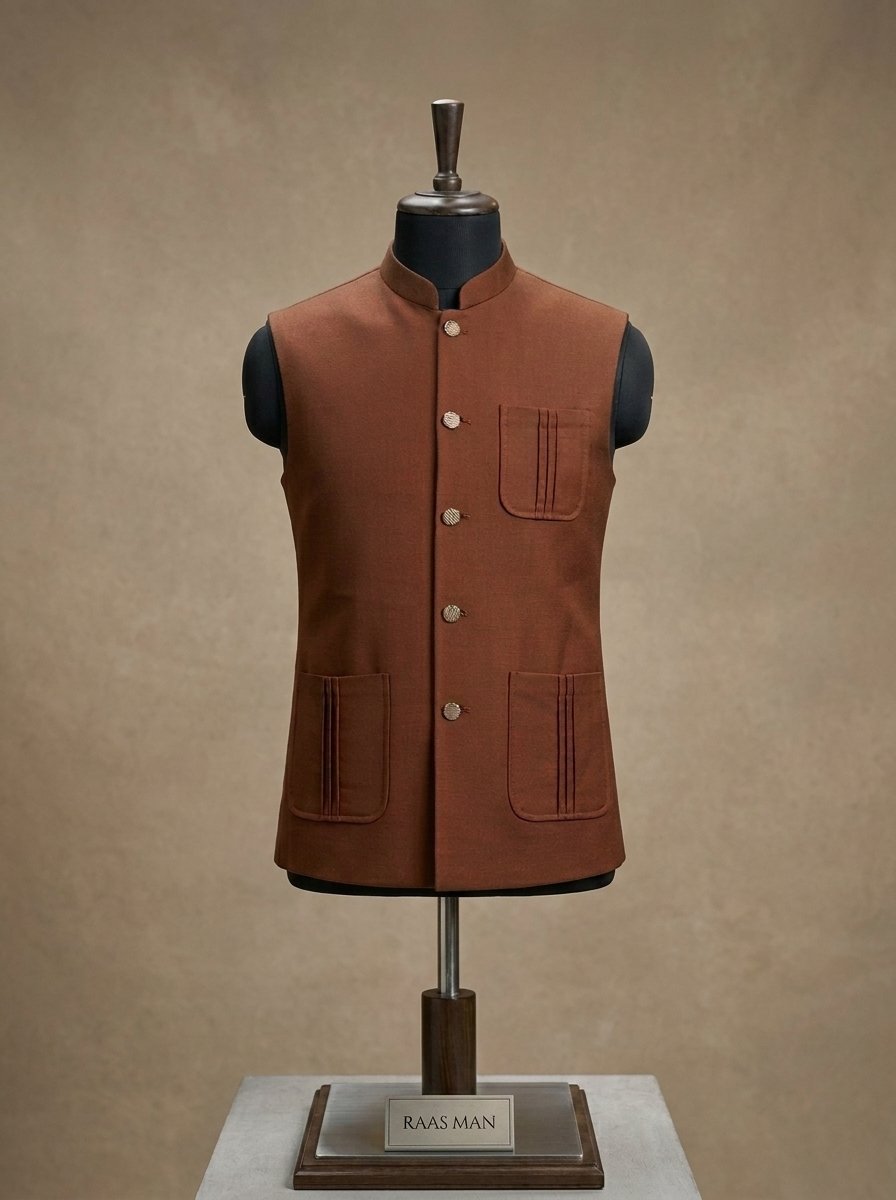 Clasic Rust Brown Waistcoat